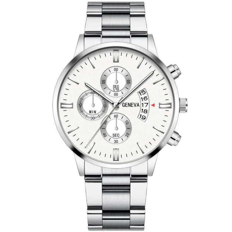 2025 Fashion Men Stainless Steel Watch Luxury Calendar Quartz Wrist Watch Mens Business Watches for Man Clock Montre Homme