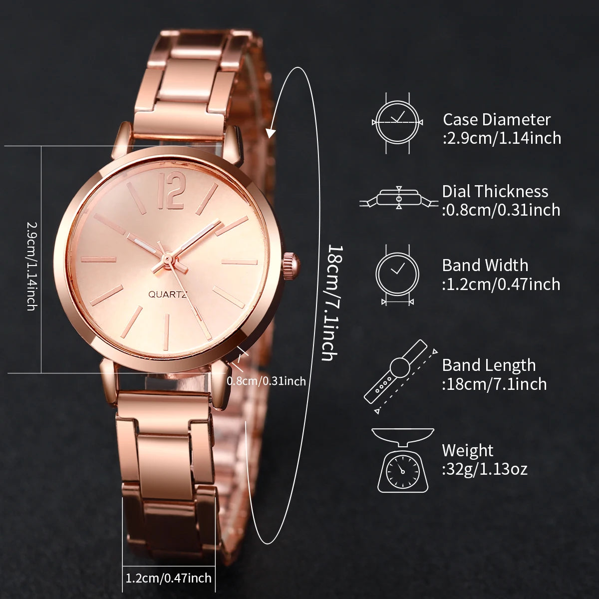 1/2/3PCS Fashion Women Watches Simple Dial Analog Quartz Watch for Women Reloj Mujer Girls Clock Gift(Without Box)