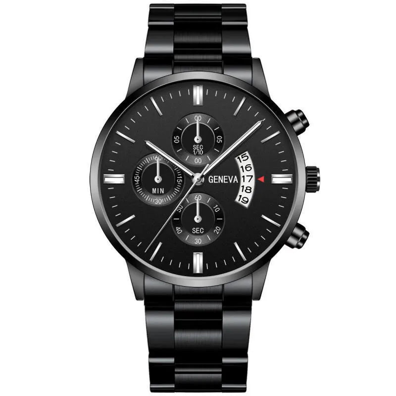 2025 Fashion Men Stainless Steel Watch Luxury Calendar Quartz Wrist Watch Mens Business Watches for Man Clock Montre Homme