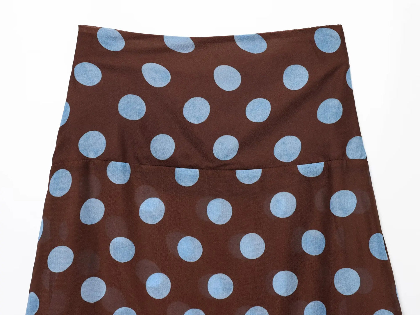 2025 Elegant Women Fashion Polka Dots Print Hem Irregular Midi Skirt Faldas Mujer Female Summer Side Zipper Slim Skirts QUN9329