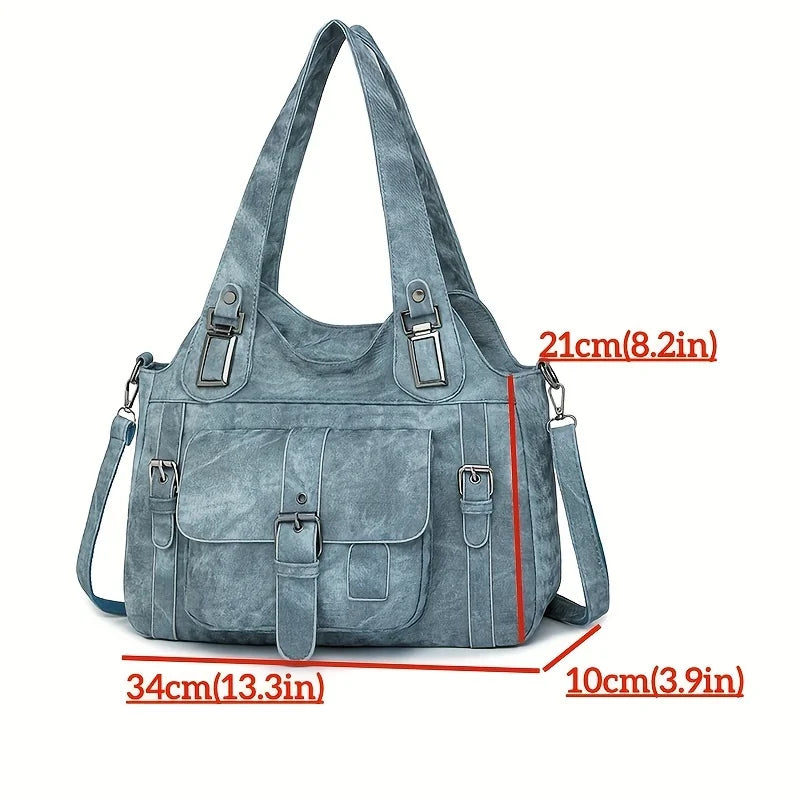 2025 New PU Women Handbag - Fashion Patchwork Tote Bag Spring Simple Design, Spacious Lightweight Shoulder Purse