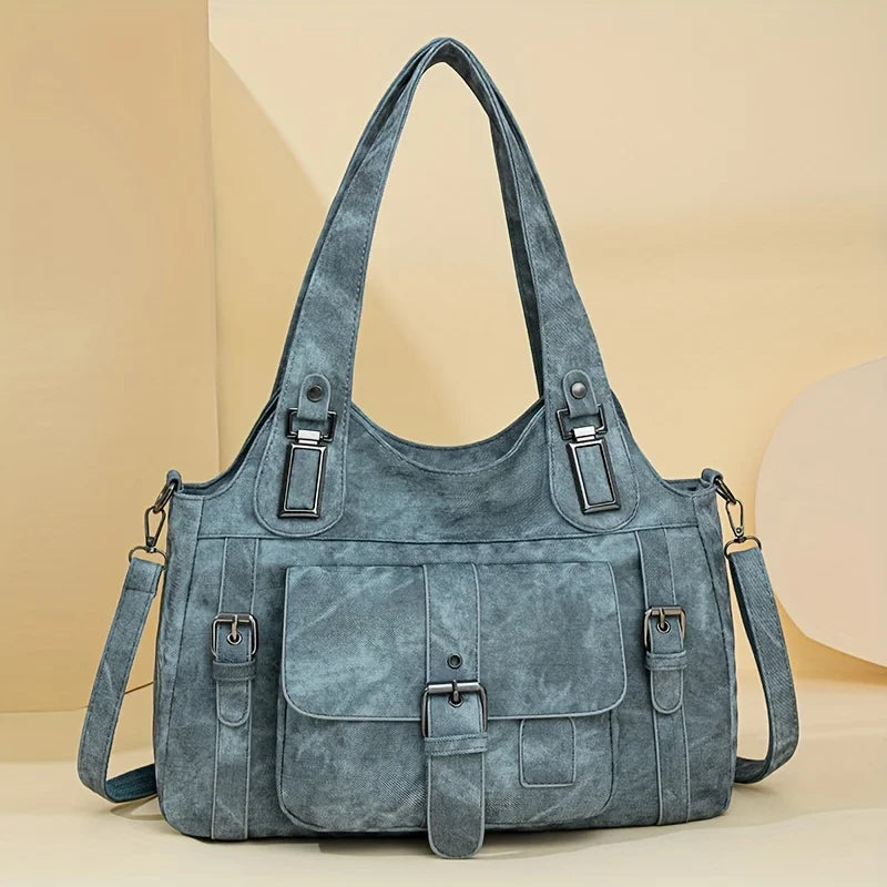 2025 New PU Women Handbag - Fashion Patchwork Tote Bag Spring Simple Design, Spacious Lightweight Shoulder Purse