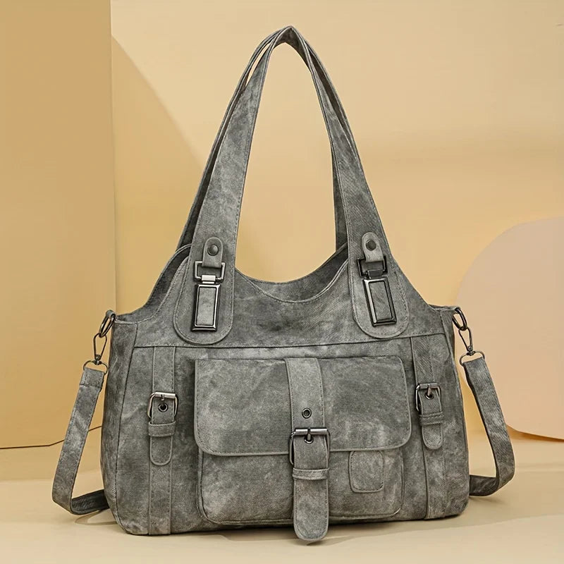 2025 New PU Women Handbag - Fashion Patchwork Tote Bag Spring Simple Design, Spacious Lightweight Shoulder Purse