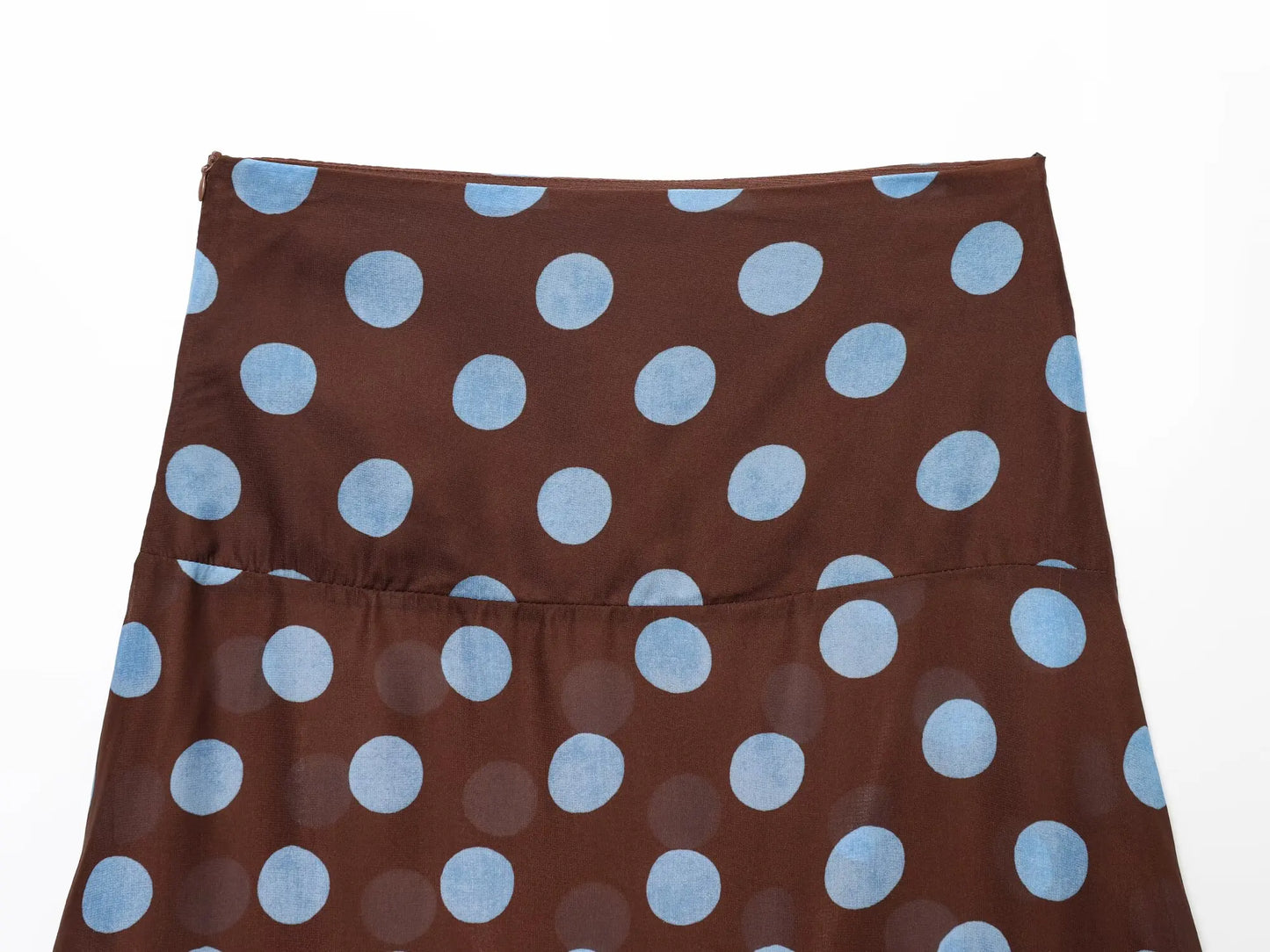 2025 Elegant Women Fashion Polka Dots Print Hem Irregular Midi Skirt Faldas Mujer Female Summer Side Zipper Slim Skirts QUN9329