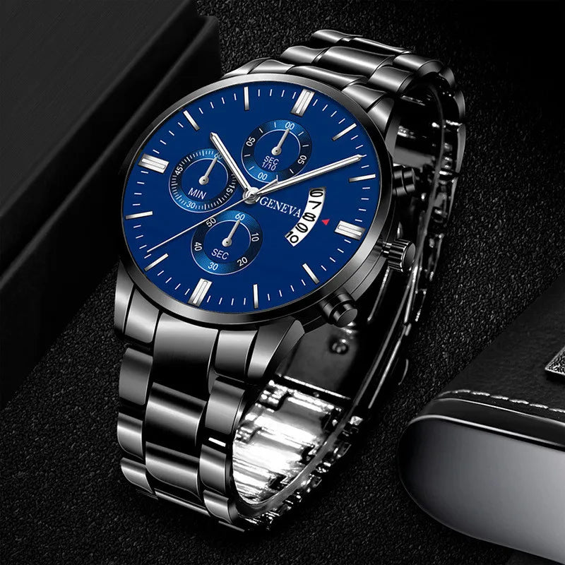 2025 Fashion Men Stainless Steel Watch Luxury Calendar Quartz Wrist Watch Mens Business Watches for Man Clock Montre Homme