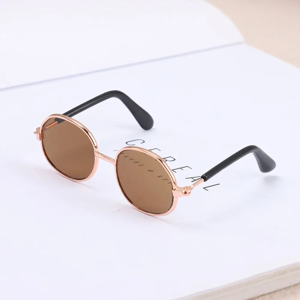8.5cm Miniature Doll Sunglasses Metal Frame Glasses Lovely Eyewear Eyeglasses For 20cm Cotton Doll Glasses Accessories