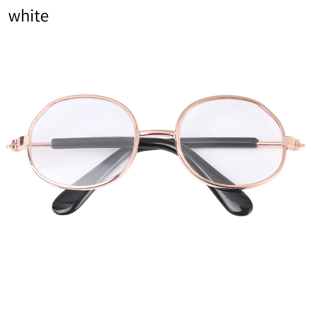 8.5cm Miniature Doll Sunglasses Metal Frame Glasses Lovely Eyewear Eyeglasses For 20cm Cotton Doll Glasses Accessories