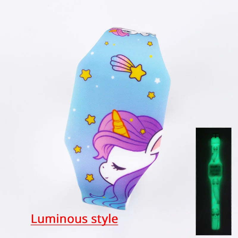 New Luminous Unicorn Child Watches For Girl Ocean World LED Watch Kids Student Electronic Watch Clock Reloj Infantil