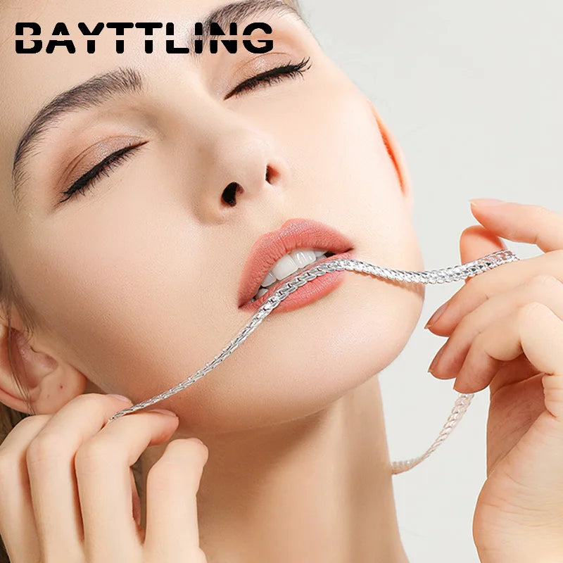 BAYTTLING Man Necklace 925 Sterling Silver 8/18/20/24 Inch Side Chain Bracelet Necklace For Women Men Fashion Jewelry Gifts