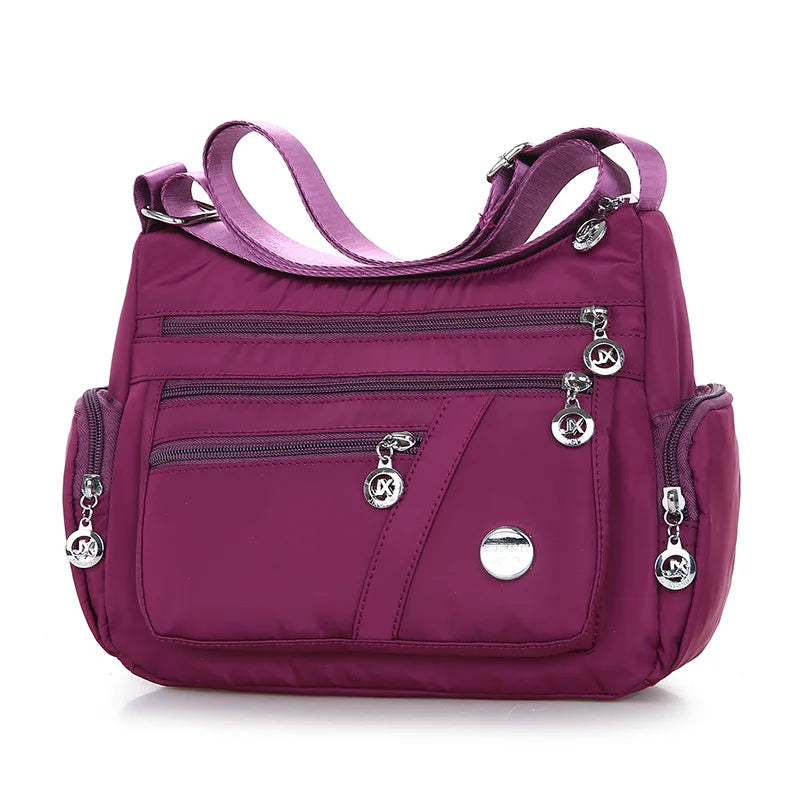Yogodlns Oxford Waterproof Shoulder Bag Women Casual Crossbody Bag Multifunction Shopping Handbag Large Capacity Messenger Bag