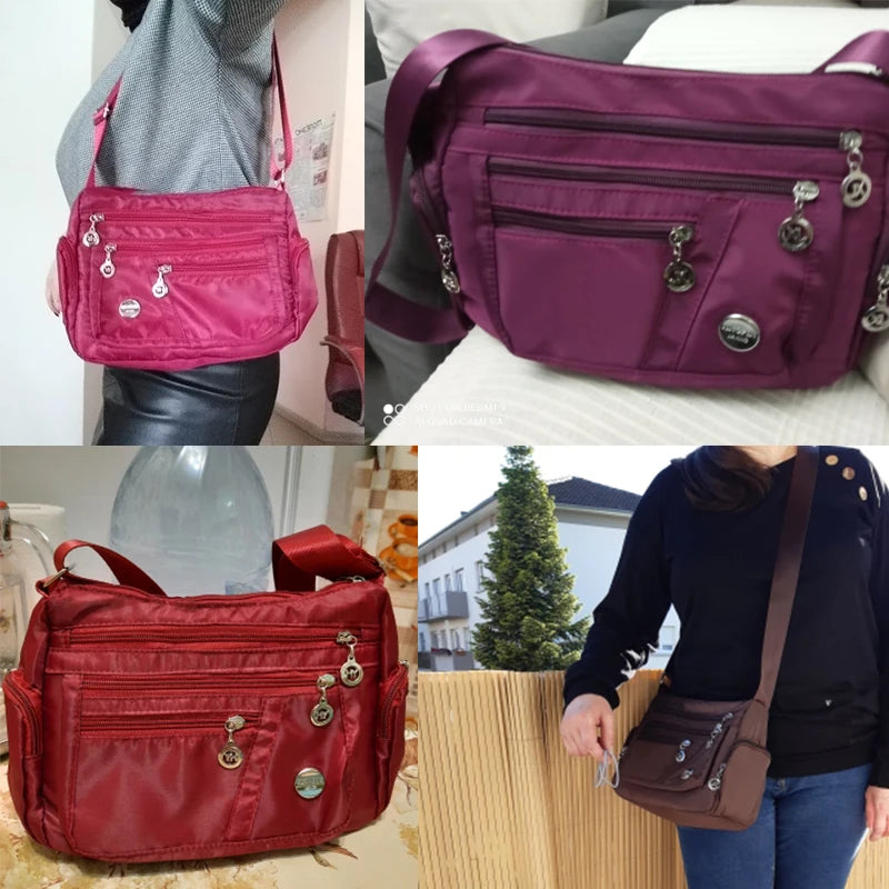 Yogodlns Oxford Waterproof Shoulder Bag Women Casual Crossbody Bag Multifunction Shopping Handbag Large Capacity Messenger Bag