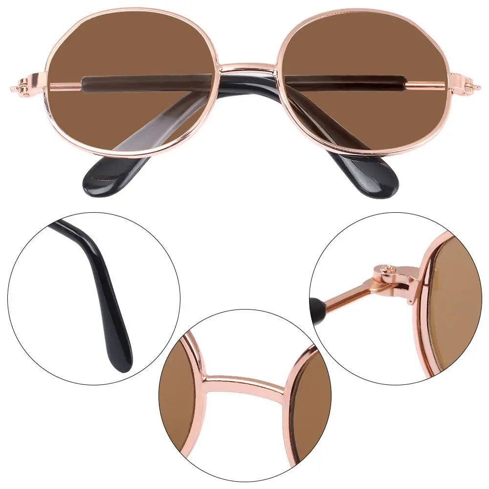 8.5cm Miniature Doll Sunglasses Metal Frame Glasses Lovely Eyewear Eyeglasses For 20cm Cotton Doll Glasses Accessories