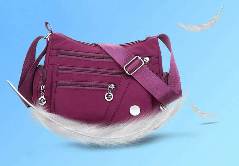 Yogodlns Oxford Waterproof Shoulder Bag Women Casual Crossbody Bag Multifunction Shopping Handbag Large Capacity Messenger Bag