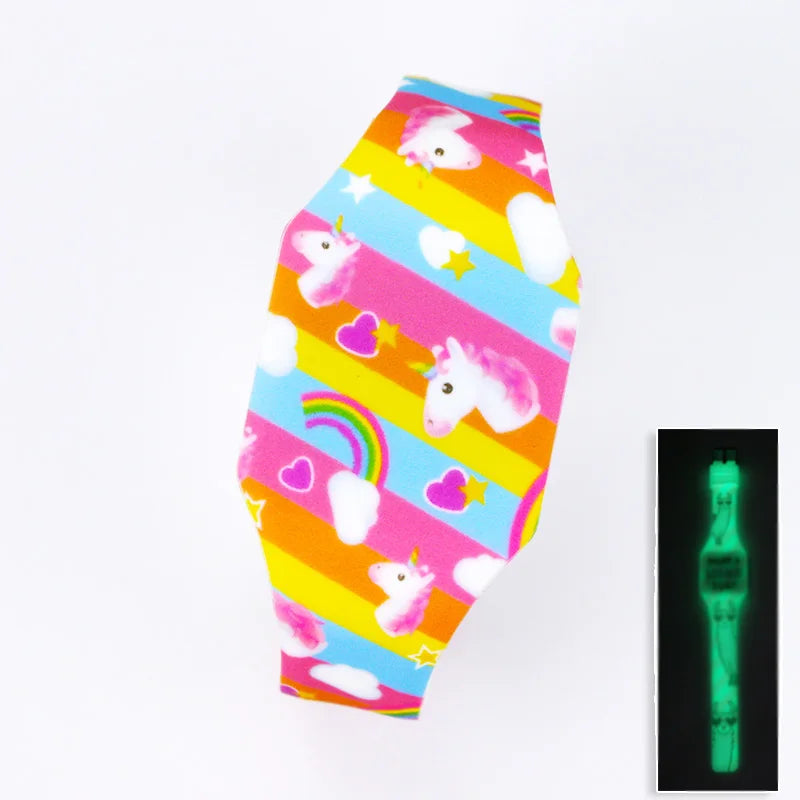 New Luminous Unicorn Child Watches For Girl Ocean World LED Watch Kids Student Electronic Watch Clock Reloj Infantil