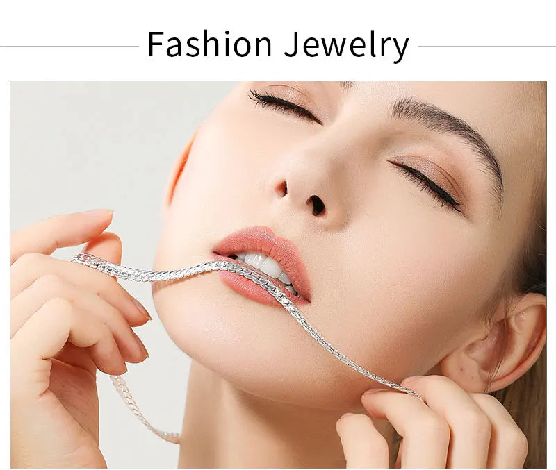 BAYTTLING Man Necklace 925 Sterling Silver 8/18/20/24 Inch Side Chain Bracelet Necklace For Women Men Fashion Jewelry Gifts