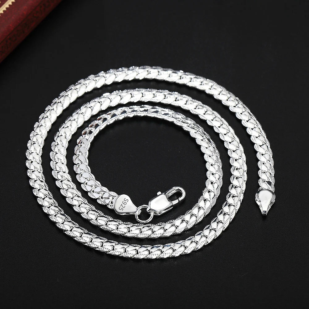BAYTTLING Man Necklace 925 Sterling Silver 8/18/20/24 Inch Side Chain Bracelet Necklace For Women Men Fashion Jewelry Gifts