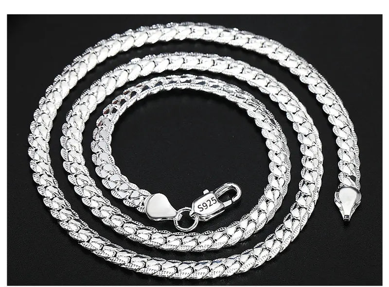 BAYTTLING Man Necklace 925 Sterling Silver 8/18/20/24 Inch Side Chain Bracelet Necklace For Women Men Fashion Jewelry Gifts