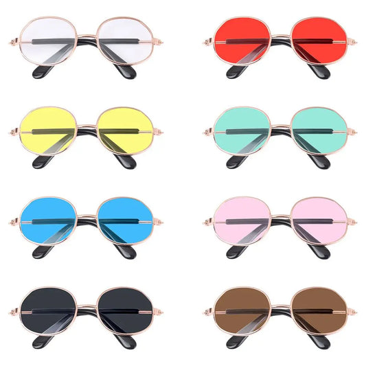 8.5cm Miniature Doll Sunglasses Metal Frame Glasses Lovely Eyewear Eyeglasses For 20cm Cotton Doll Glasses Accessories