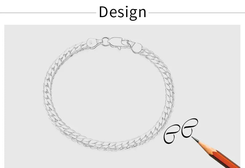 BAYTTLING Man Necklace 925 Sterling Silver 8/18/20/24 Inch Side Chain Bracelet Necklace For Women Men Fashion Jewelry Gifts