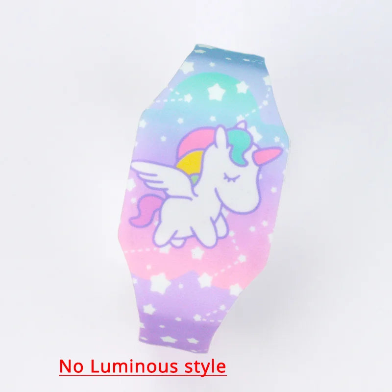 New Luminous Unicorn Child Watches For Girl Ocean World LED Watch Kids Student Electronic Watch Clock Reloj Infantil