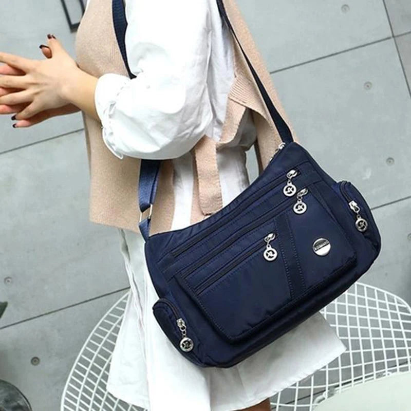 Yogodlns Oxford Waterproof Shoulder Bag Women Casual Crossbody Bag Multifunction Shopping Handbag Large Capacity Messenger Bag