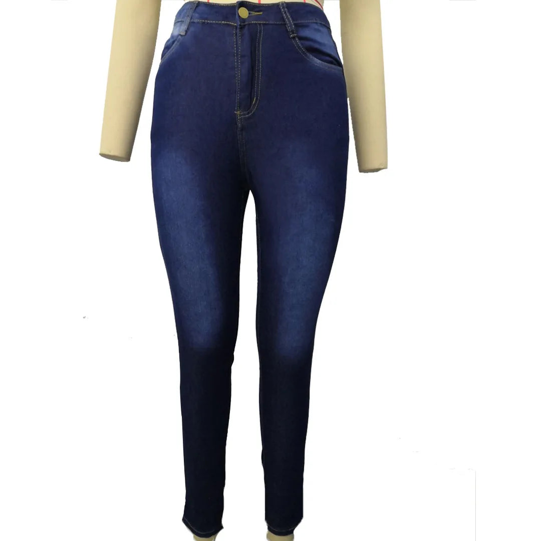 2025 Spring New 5 Colors High Waist Thin Jeans For Women Fashion Casual Slim Elastic Denim Pencil Pants S-3XL Drop Shipping