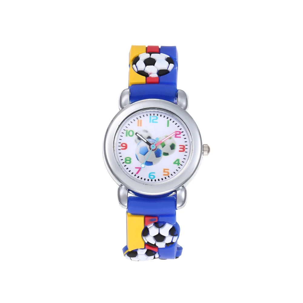 New Fashion Color Cartoon Football Students Children Watch Quartz Watch Electronic Watch