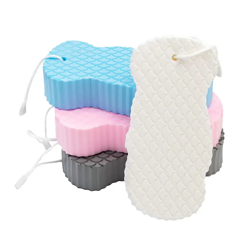 4pcs Soft Bath Sponge Body Scrub Bast Wisp Massage Brush Body Washcloth Skin Scrubber Relax Exfoliating Shower Accessories