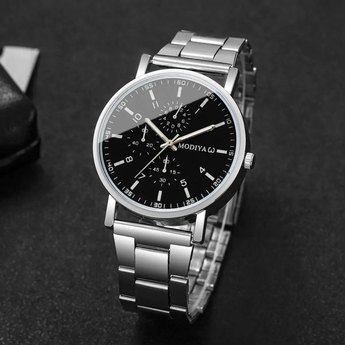 4PCS/Set Fashion Men Business Watches Casual Quartz Wristwatch Jewelry Set for Man Clock Reloj Hombre（Without Box）