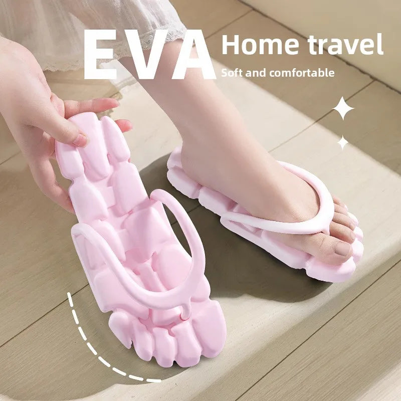 Beach Slides For Women Mens Beach Slippers Arch-Support Quick-Dry Foldable Slides For Business Trip Travel Garden Yoga Shower