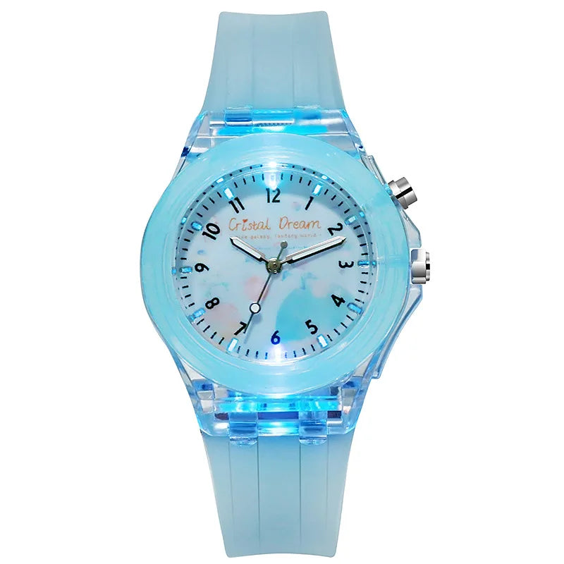 Cute Cartoon Kids Watch Flash Light Children Quartz Watch Silicone Strap Casual Luminous Boys Girls Clock Gift reloj infantil