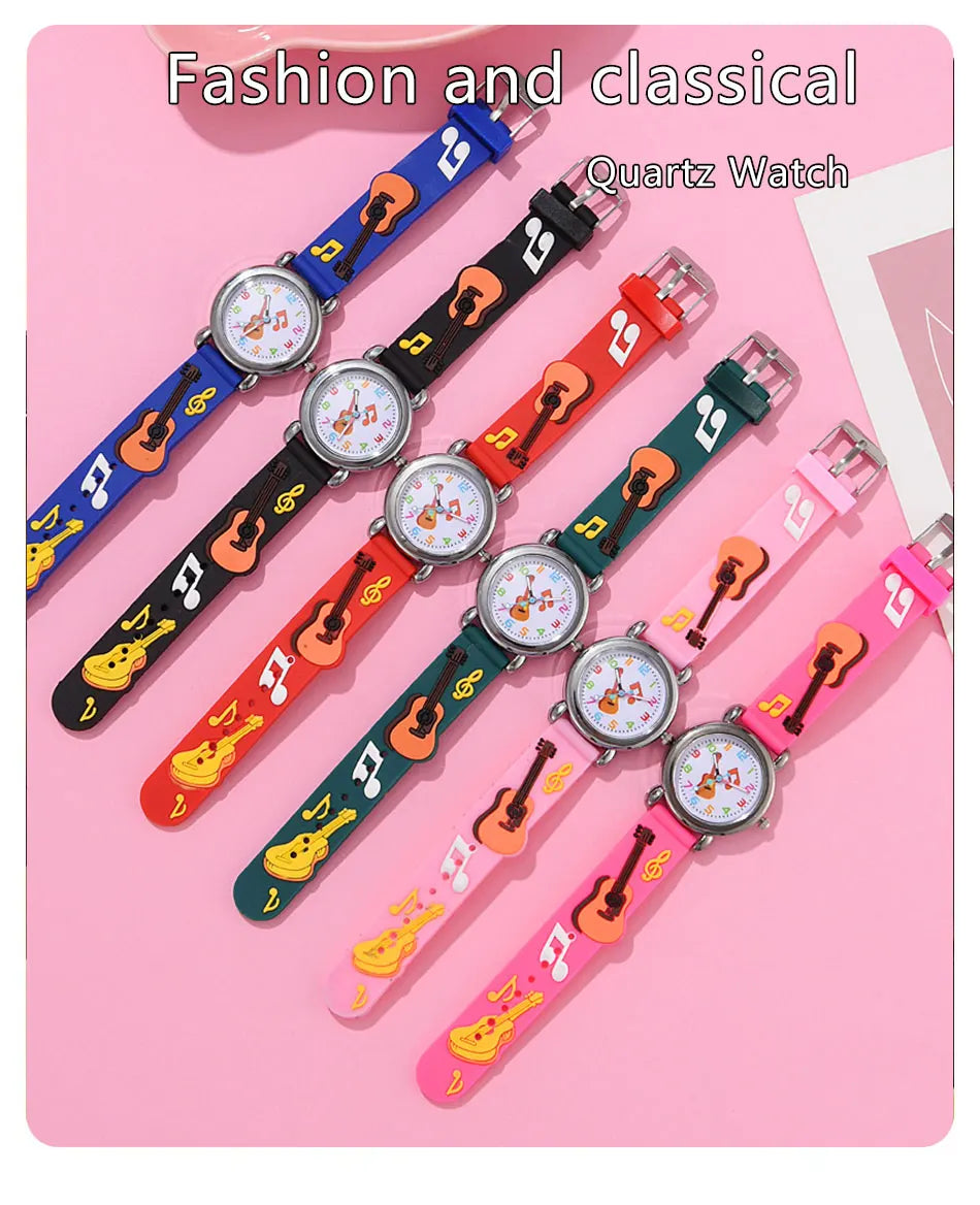 Kids Fashion Watches Cartoon Watches Pink Silicone Quartz Wristwatch Birthday Gift Girl Boy Children Study Time Girl Watch Clock
