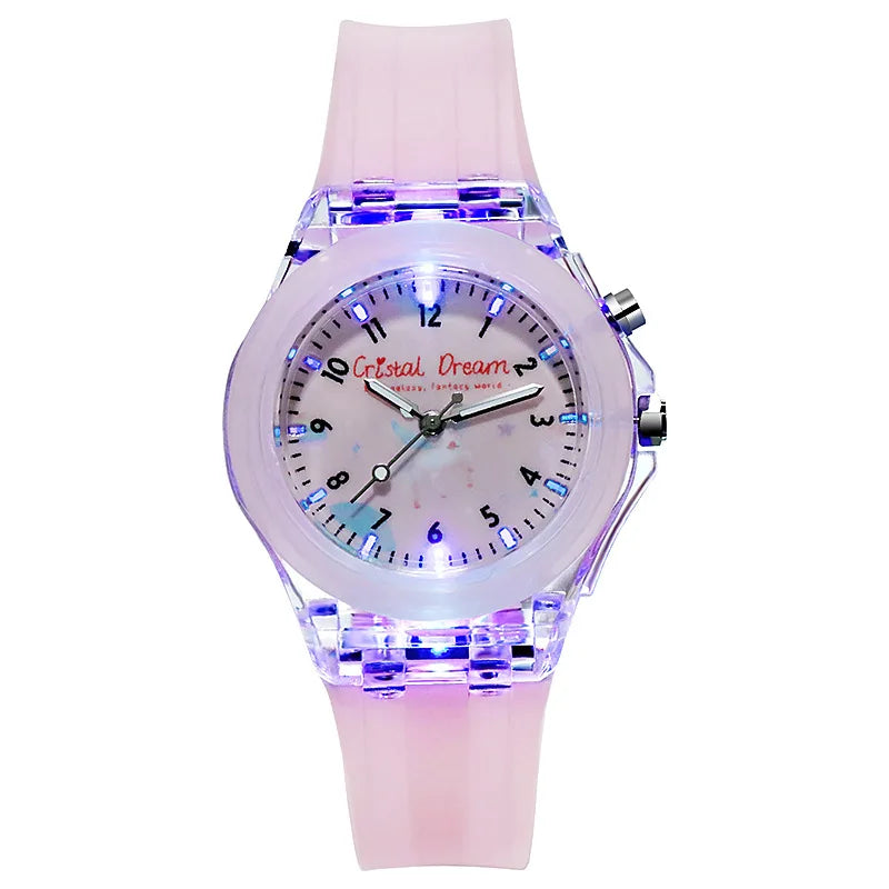 Cute Cartoon Kids Watch Flash Light Children Quartz Watch Silicone Strap Casual Luminous Boys Girls Clock Gift reloj infantil