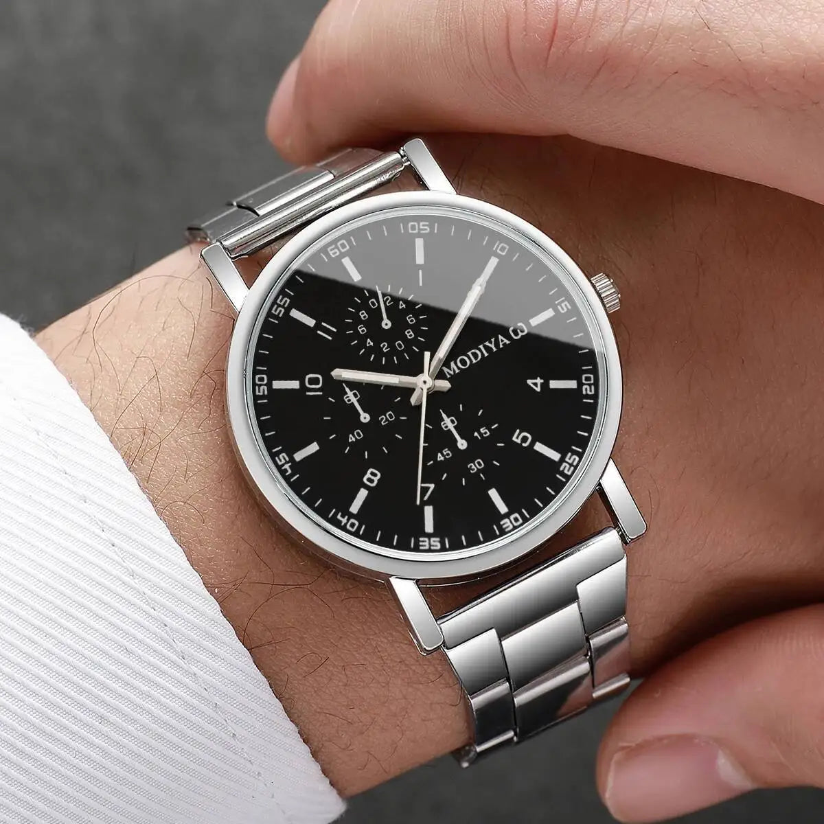 4PCS/Set Fashion Men Business Watches Casual Quartz Wristwatch Jewelry Set for Man Clock Reloj Hombre（Without Box）