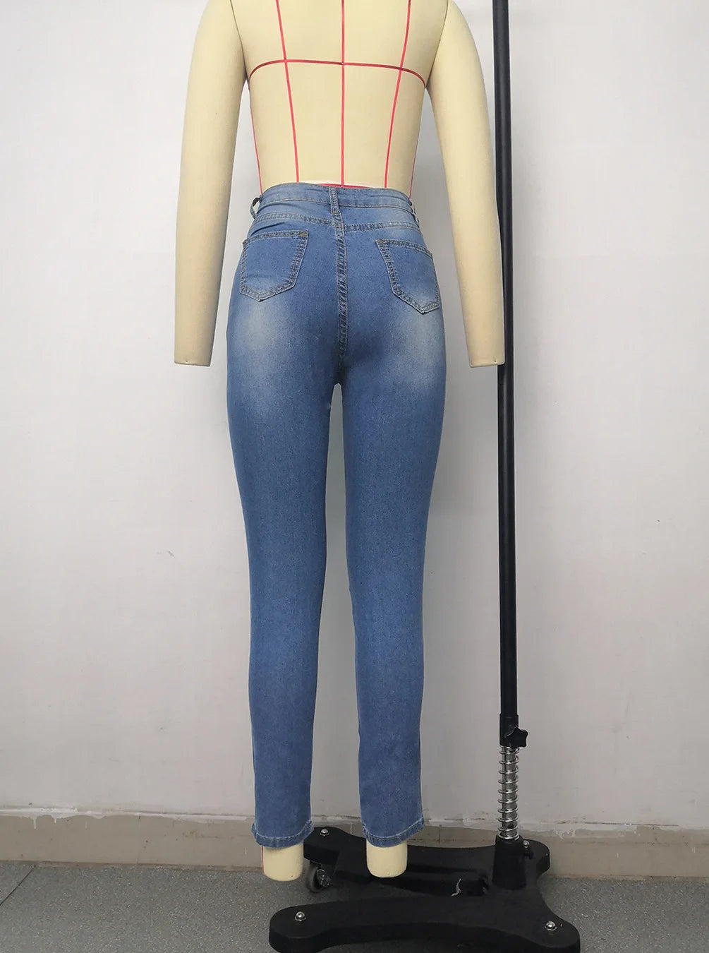2025 Spring New 5 Colors High Waist Thin Jeans For Women Fashion Casual Slim Elastic Denim Pencil Pants S-3XL Drop Shipping