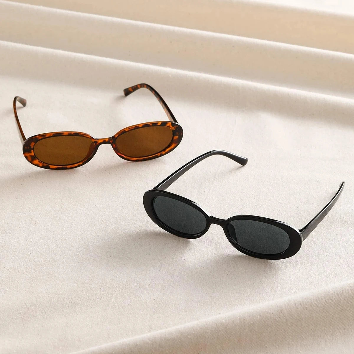 6PCS Women Small Oval Sunglasses Vintage Women's Brand Designer Sun Glasses Fashion UV Protection Shades UV400 Oculos De Sol
