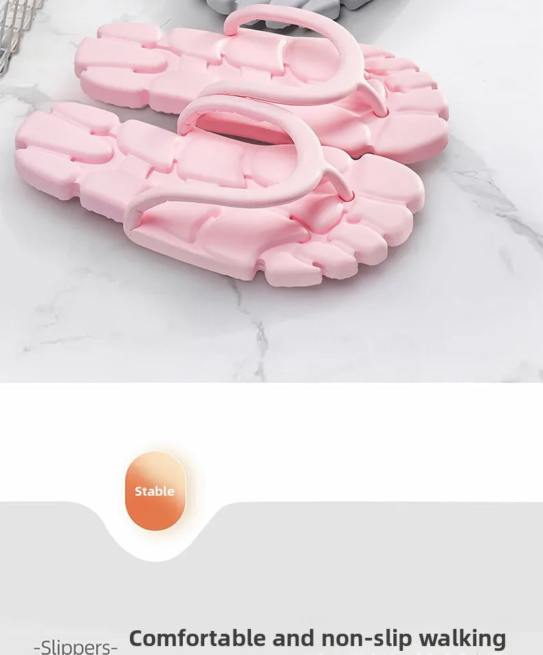 Beach Slides For Women Mens Beach Slippers Arch-Support Quick-Dry Foldable Slides For Business Trip Travel Garden Yoga Shower