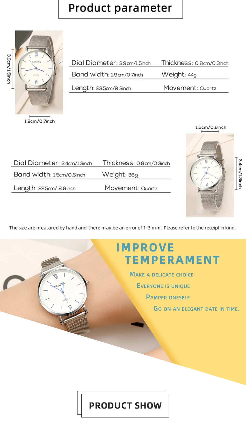 2PCS Set Couple Fashion Casual Watches Luxury Silvery Mesh Belt Wrist Watch Ladies Simple Dial Quartz Wristwatches Dress Clock