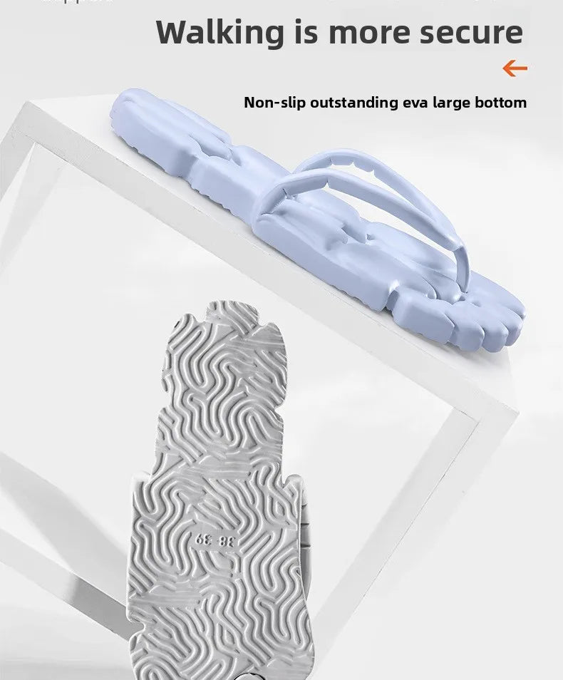Beach Slides For Women Mens Beach Slippers Arch-Support Quick-Dry Foldable Slides For Business Trip Travel Garden Yoga Shower