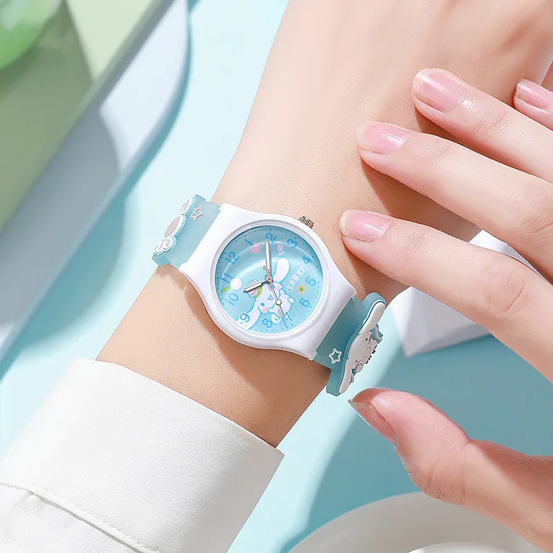 Cute Hello Kitty Watches for Girls 3D Cartoon Pattern Kuromi Waterproof Quartz Children Watch Wrist Clock Kids Gift reloj nina