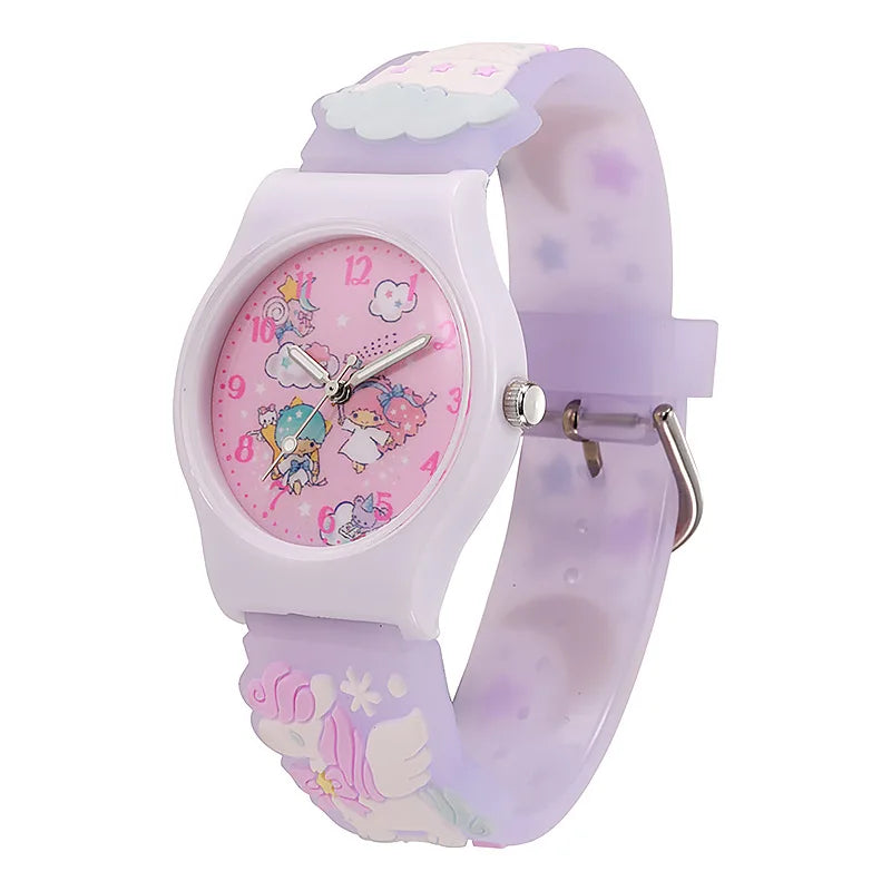 Cute Hello Kitty Watches for Girls 3D Cartoon Pattern Kuromi Waterproof Quartz Children Watch Wrist Clock Kids Gift reloj nina