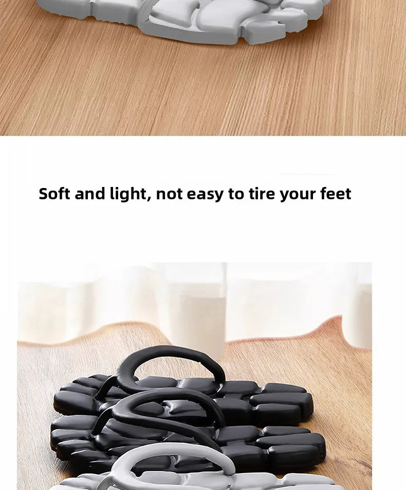 Beach Slides For Women Mens Beach Slippers Arch-Support Quick-Dry Foldable Slides For Business Trip Travel Garden Yoga Shower