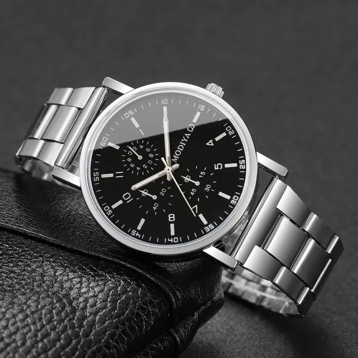 4PCS/Set Fashion Men Business Watches Casual Quartz Wristwatch Jewelry Set for Man Clock Reloj Hombre（Without Box）