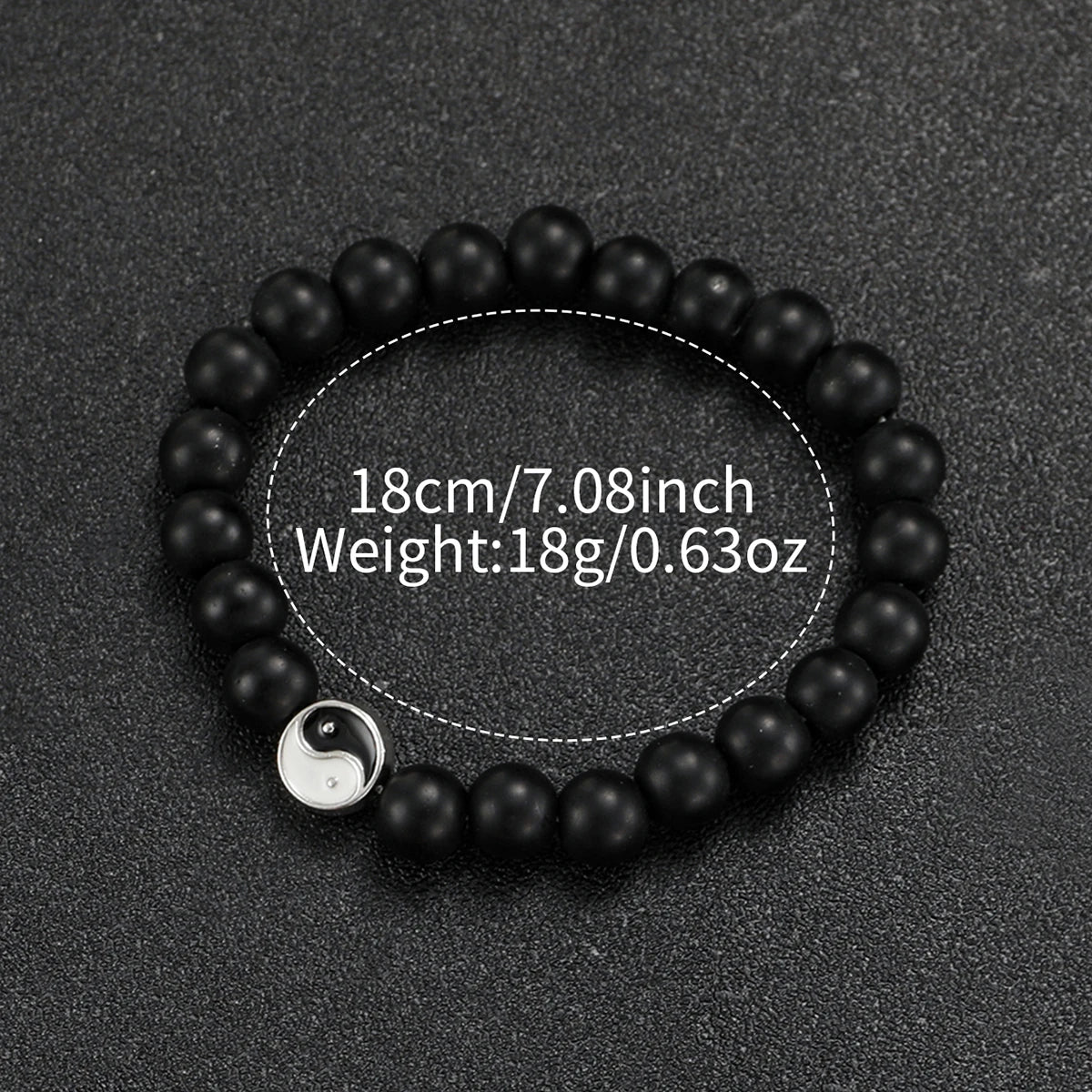 4PCS/Set Women's Fashion Watch Leather Strap Simple Couple Quartz Watch with Black White Bagua Beaded Bracelet