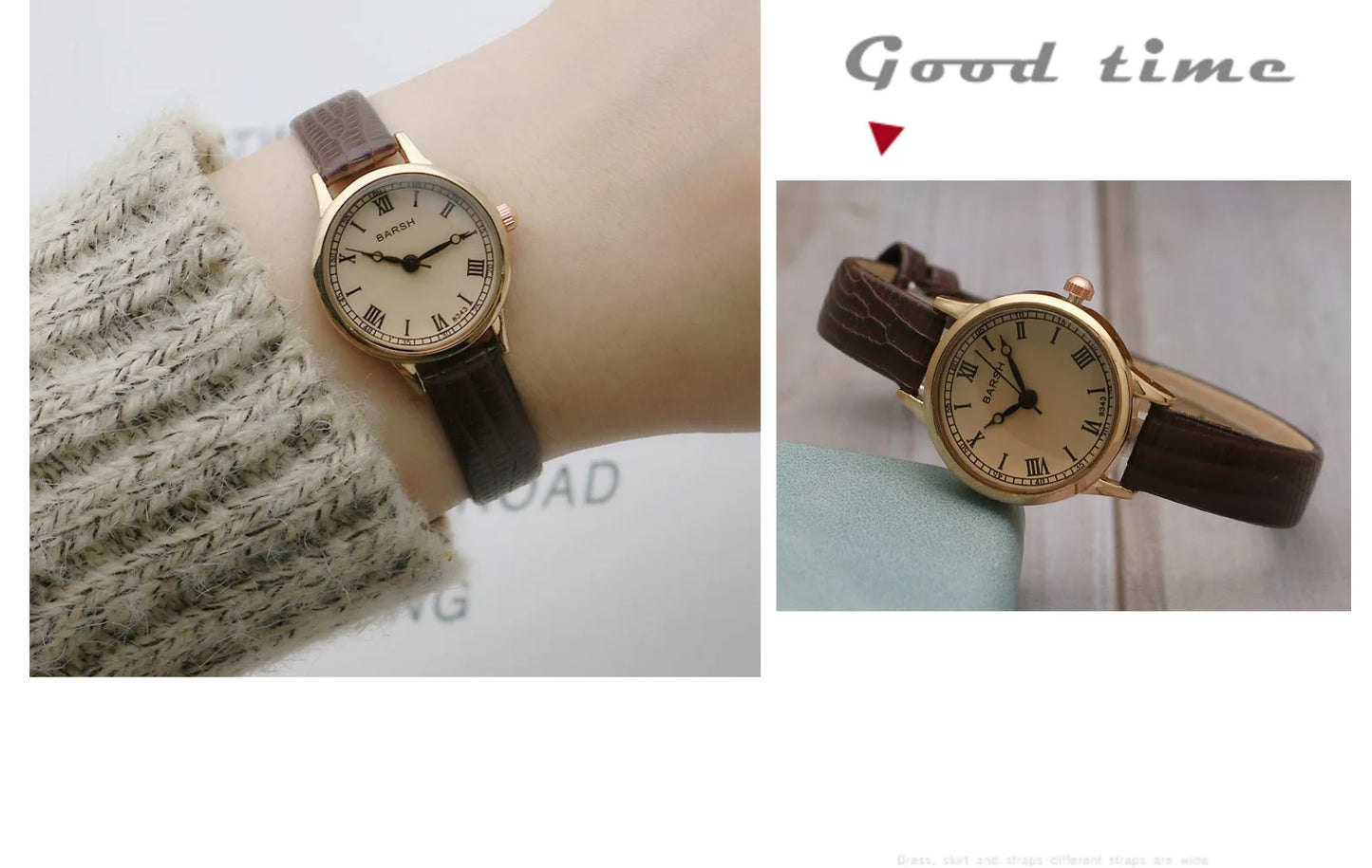 Fashion Student Watch Belt Watch Small Plate Light and Thin Student Exam Watch Women's Retro Quartz Wristwatch Relógio Feminino