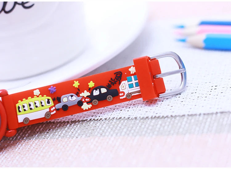 fashion cool children boys girls little kids school bus fire truck cartoon quartz watches babies holiday gifts toy watches