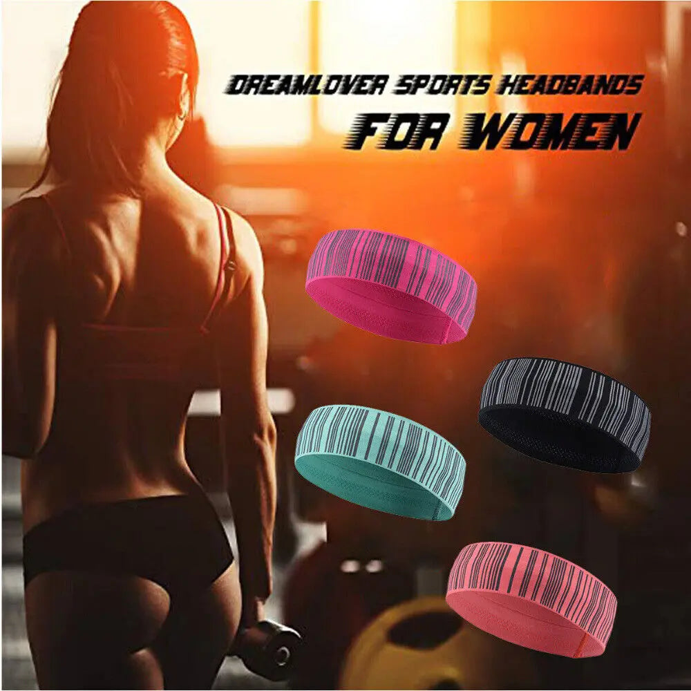 Non Slip Headband Stretchy Soft Running Wicking Head Sweat Set for Workout Sports Fitness Headwear Athletic Wear Yoga Hairbands
