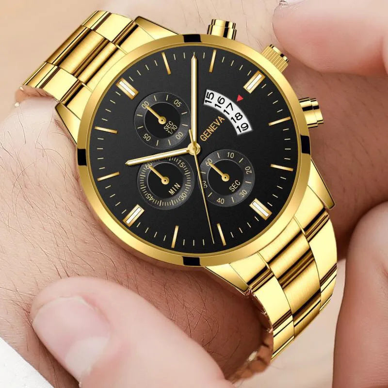 2025 Fashion Men Stainless Steel Watch Luxury Calendar Quartz Wrist Watch Mens Business Watches for Man Clock Montre Homme