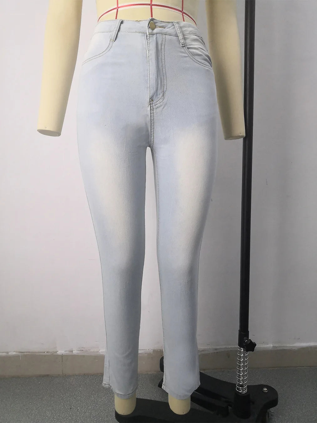 2025 Spring New 5 Colors High Waist Thin Jeans For Women Fashion Casual Slim Elastic Denim Pencil Pants S-3XL Drop Shipping