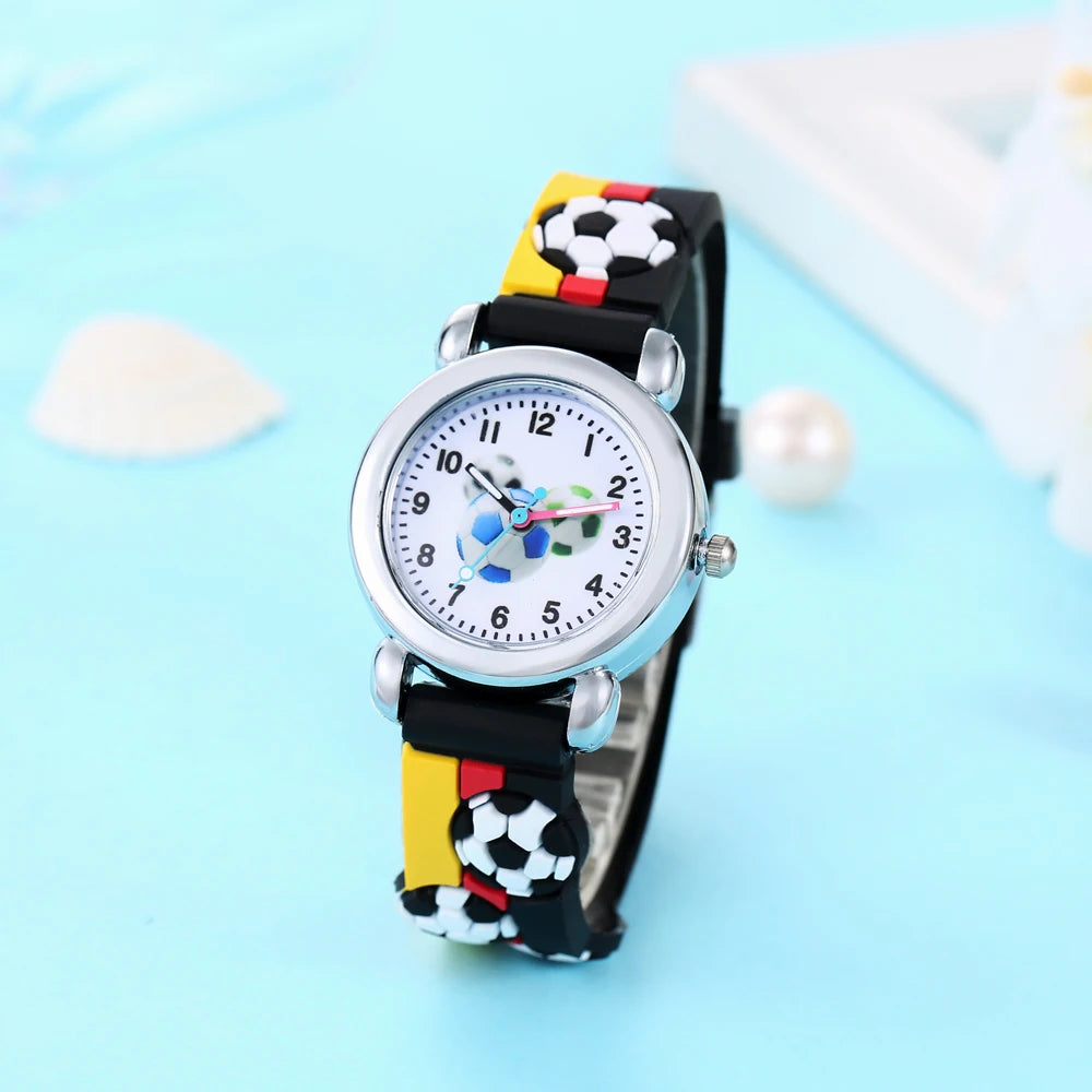 New Fashion Color Cartoon Football Students Children Watch Quartz Watch Electronic Watch